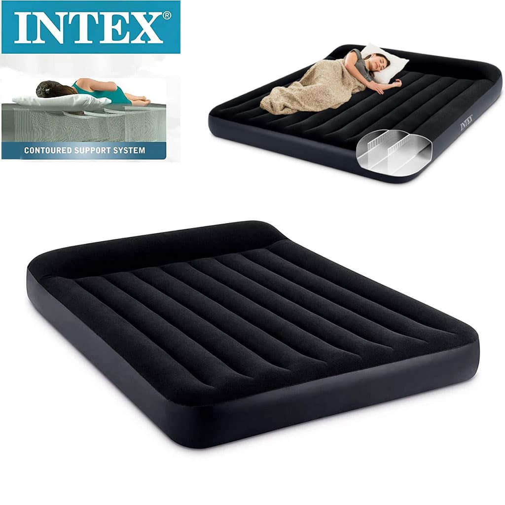 Matelas Gonflable 2 Places XXL avec Pompe Électrique USB INTEX 66129CC 203x183cm - فرشة الهواء المنفوخ لشخصين مع مضخة ذكية - Vacance & Loisir - صورة 1