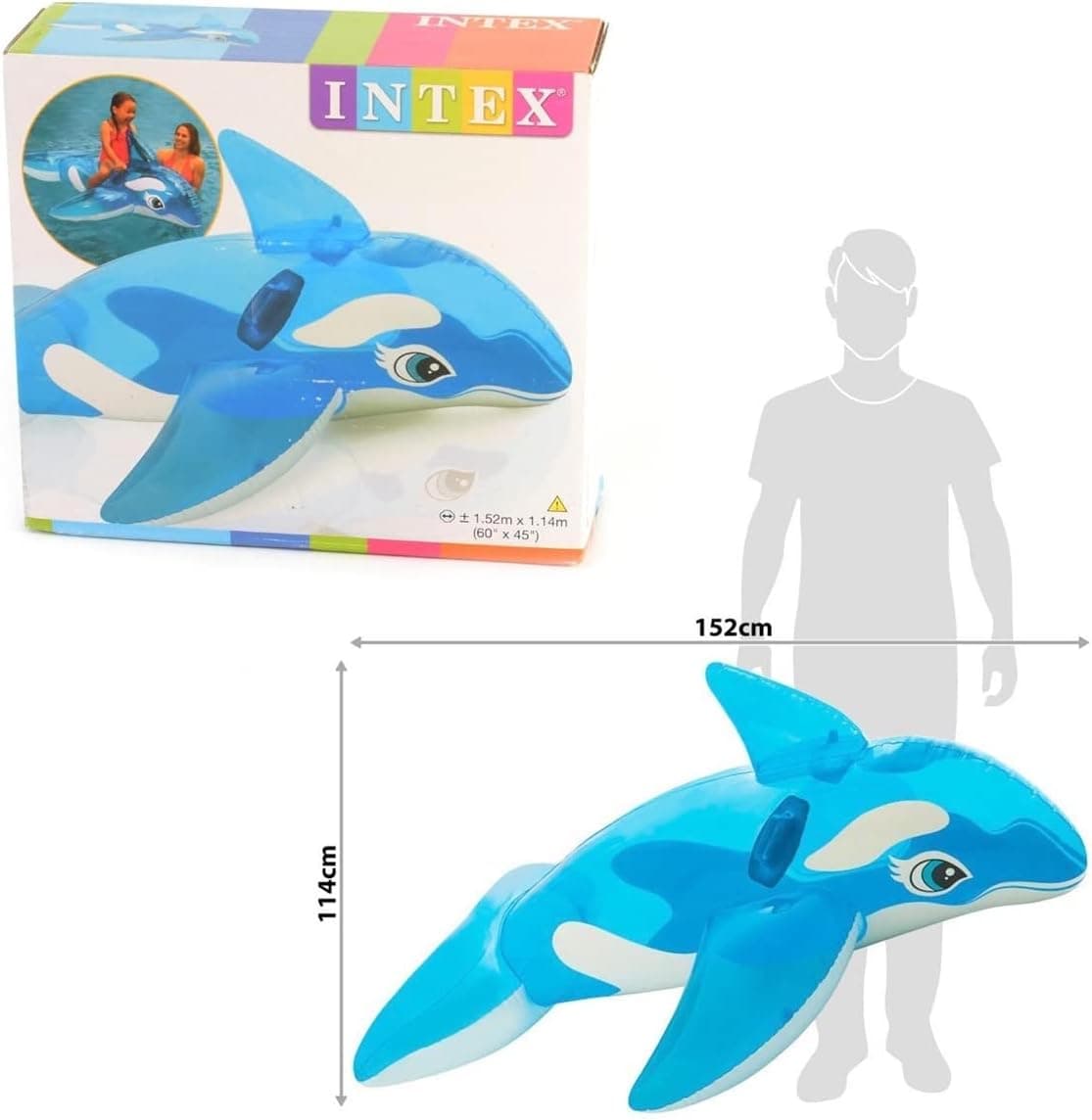 Bouée Chevauchable Baleine Intex pour Enfants 58523NP - عوامة ركوب الأطفال المنفوخة بشكل الحوت الأزرق من إنتكس - Vacance & Loisir - صورة 2