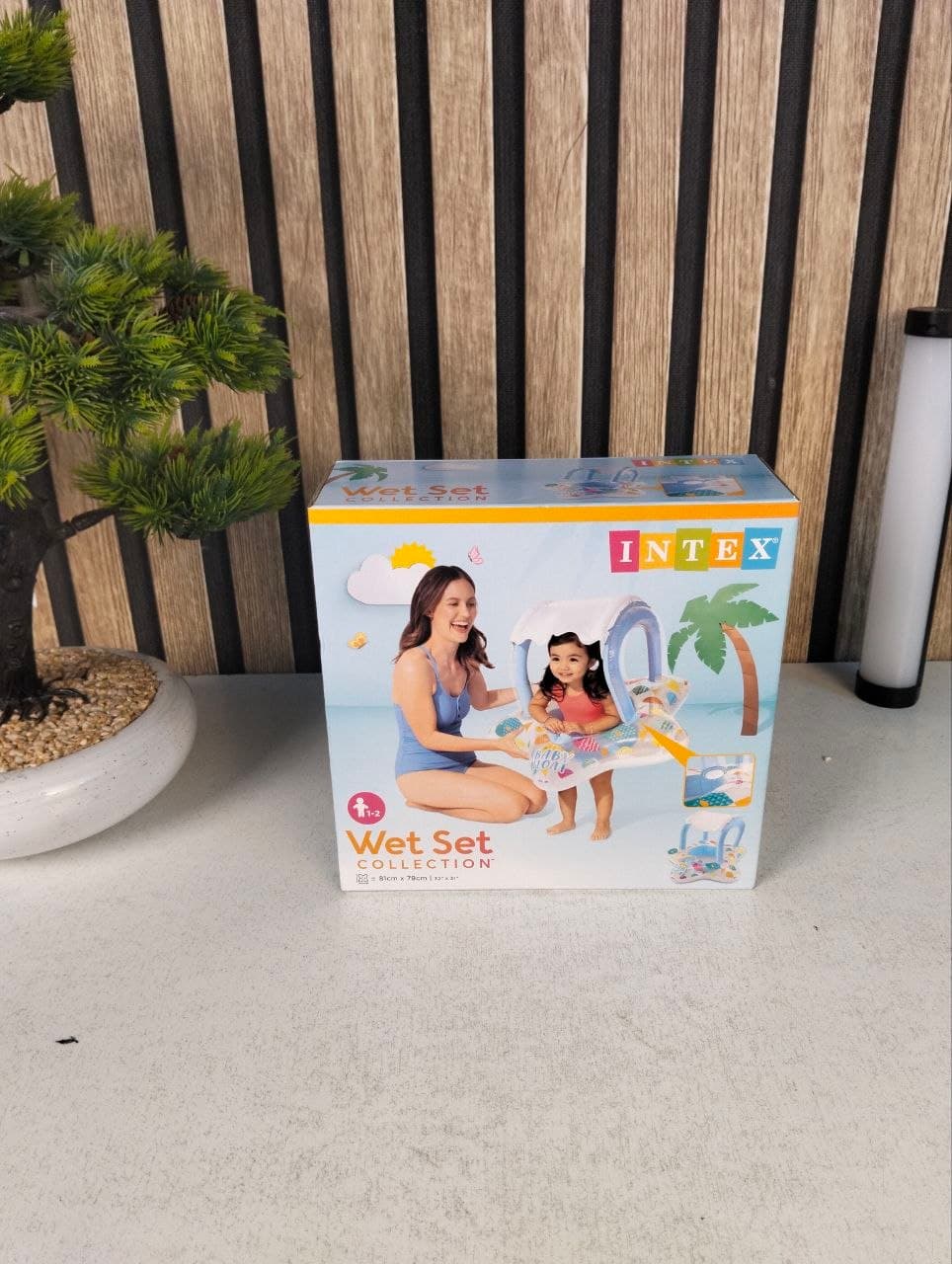 Bouée Siège Gonflable pour Bébé avec Parasol Anti-UV - Design Voiture INTEX 56573NP - عوامة السباحة المنفوخة للأطفال والرضع مع مظلة واقية من الشمس - Vacance & Loisir - صورة حقيقية 9