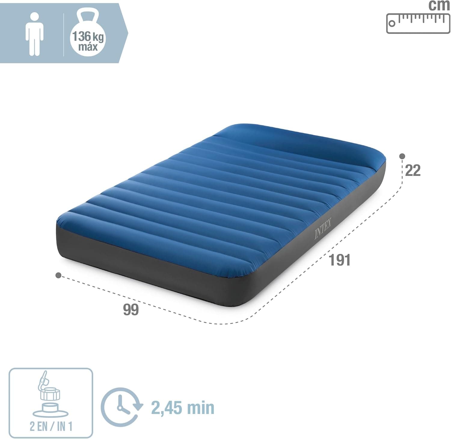 Matelas de Camping Intex TruAire Twin Technologie Fiber-Tech avec Pompe USB150 - فرشة التخييم الهوائية الفاخرة مع مضخة ومسند رأس - Vacance & Loisir - صورة 4