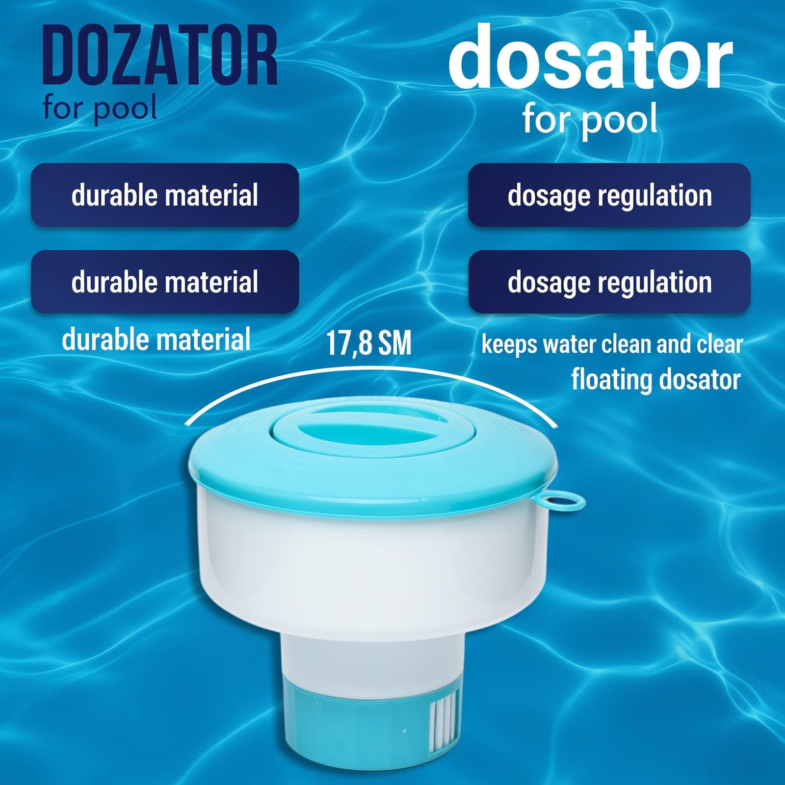 Diffuseur de Chlore Flottant Intex 29041 pour Piscines et Spa - موزع أقراص الكلور العائم للمسابح من إنتكس (7 بوصة) - Vacance & Loisir - صورة 7