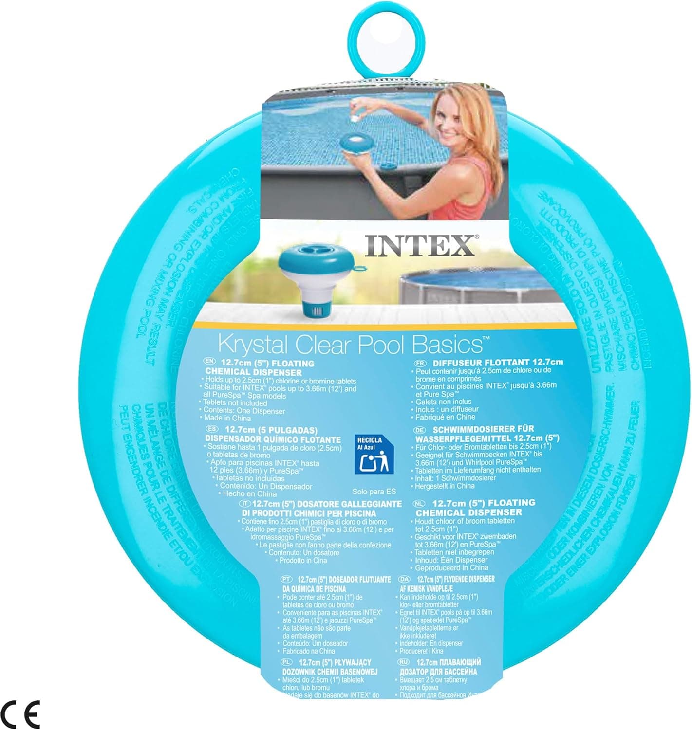 Diffuseur de Chlore Flottant Intex 29040 pour Piscines et Spa - موزع أقراص الكلور العائم للمسابح من إنتكس (5 بوصة) - Vacance & Loisir - صورة 5