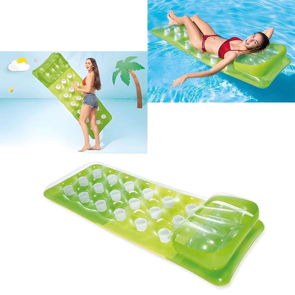 Matelas Gonflable de Piscine Intex 58890EU Avec Oreiller et Porte-Gobelets - عوامة المسبح الهوائية الفاخرة مع مسند رأس وحامل أكواب من إنتكس - Vacance & Loisir - صورة 1