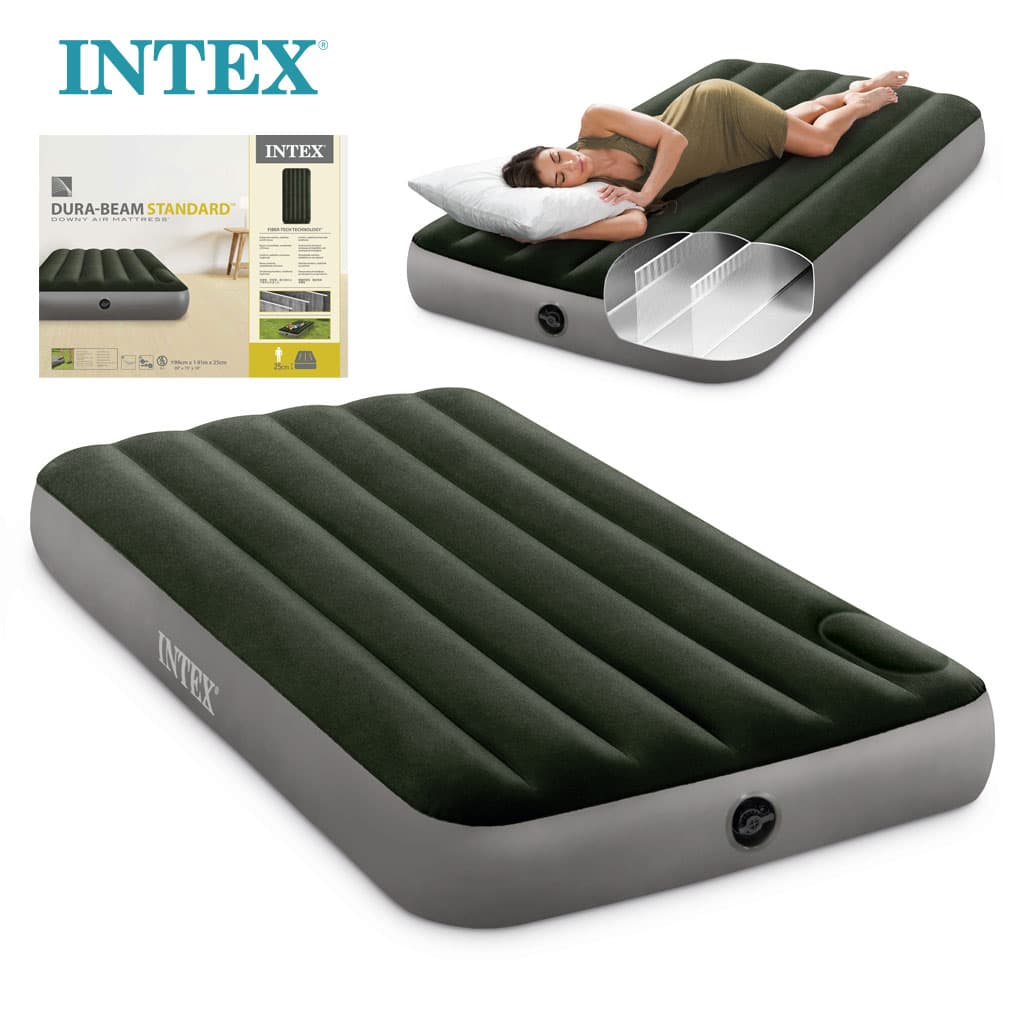 Matelas GonflableTechnologie Fiber-Tech avec Pompe à Pied Intégrée Intex 64761 - فرشة إنتكس الهوائية الكلاسيكية الفردية بمضخة قدم مدمجة - Vacance & Loisir - صورة 9