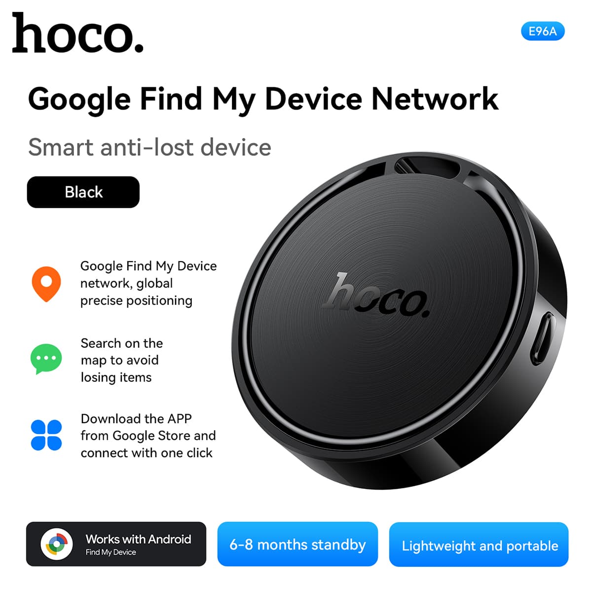 Traceur Intelligent HOCO E96A Android Localisateur Bluetooth via Réseau Google Find My Device - جهاز التتبع ومحدد المواقع الذكي لهواتف أندرويد - Électronique - صورة 5