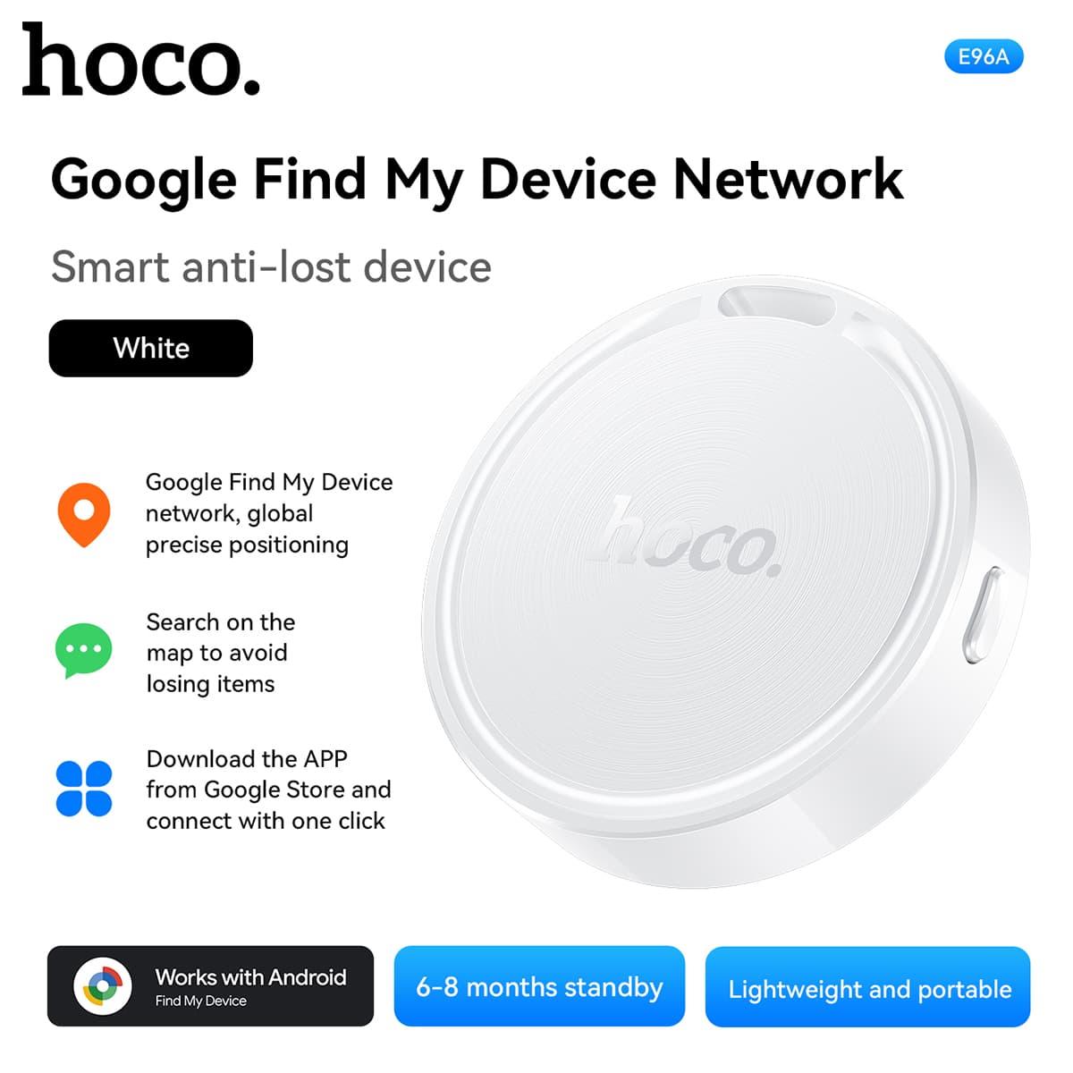 Traceur Intelligent HOCO E96A Android Localisateur Bluetooth via Réseau Google Find My Device - جهاز التتبع ومحدد المواقع الذكي لهواتف أندرويد - Électronique - صورة 7