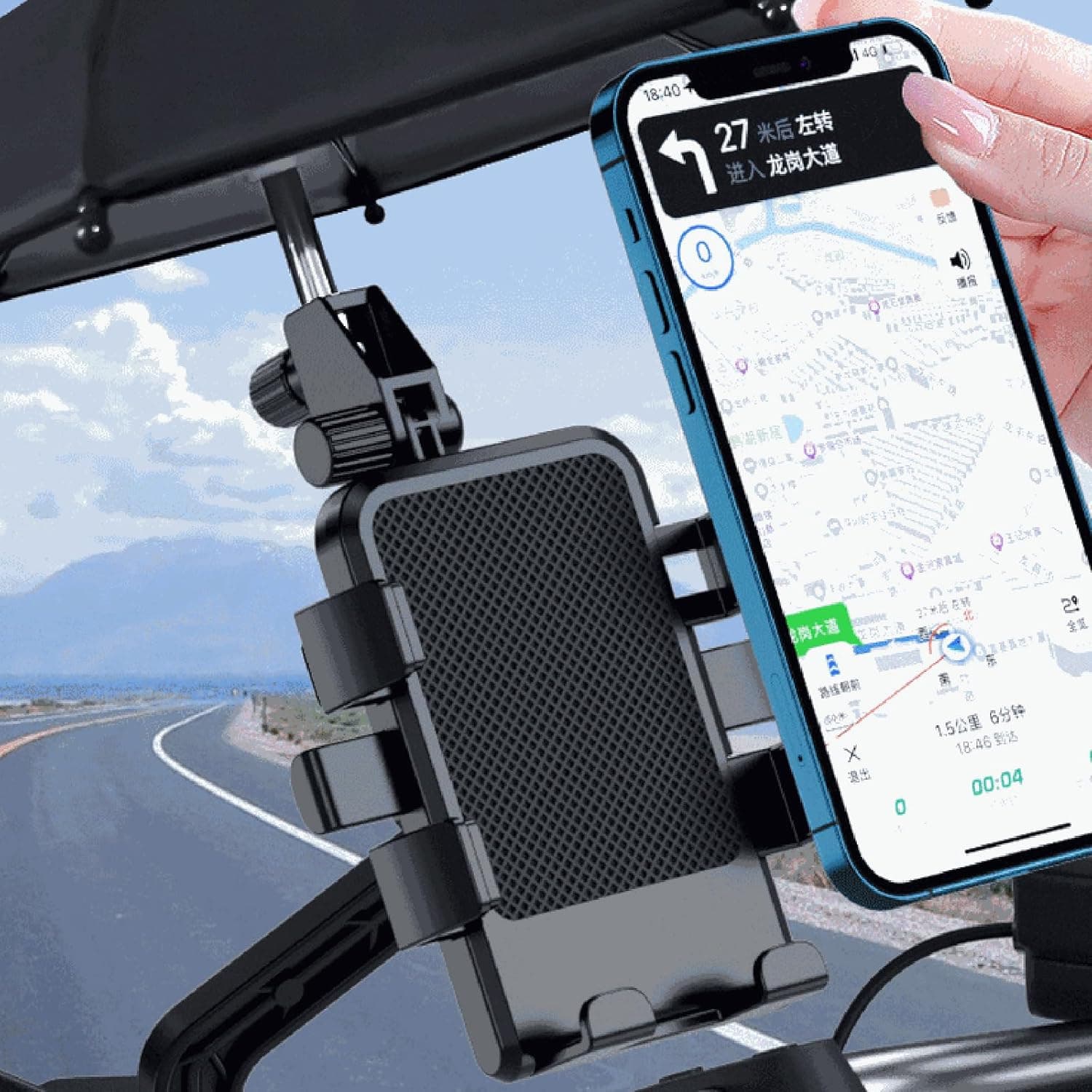 Support Téléphone Moto Avec Parapluie Intégré Protection Pluie et Soleil - حامل ومثبت الهاتف الذكي للدراجات النارية مع مظلة واقية من المطر والشمس - Électronique - صورة 8