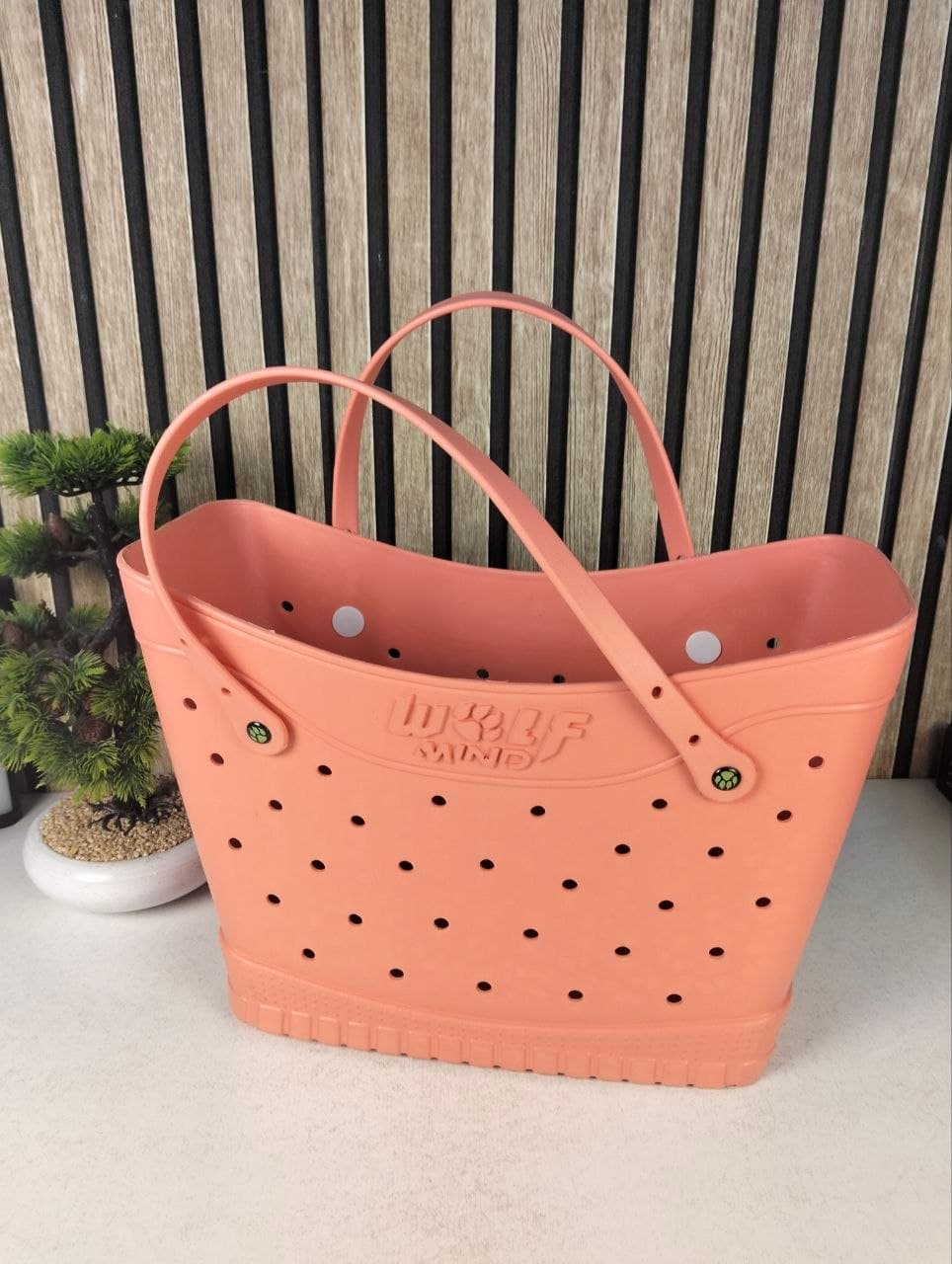 Sac de Plage Eva et Silicone Garni de Trous Grand Cabas Imperméable Tendance pour Été - حقيبة الشاطئ السيليكونية العصرية المقاومة للماء - Vacance & Loisir - صورة حقيقية 9