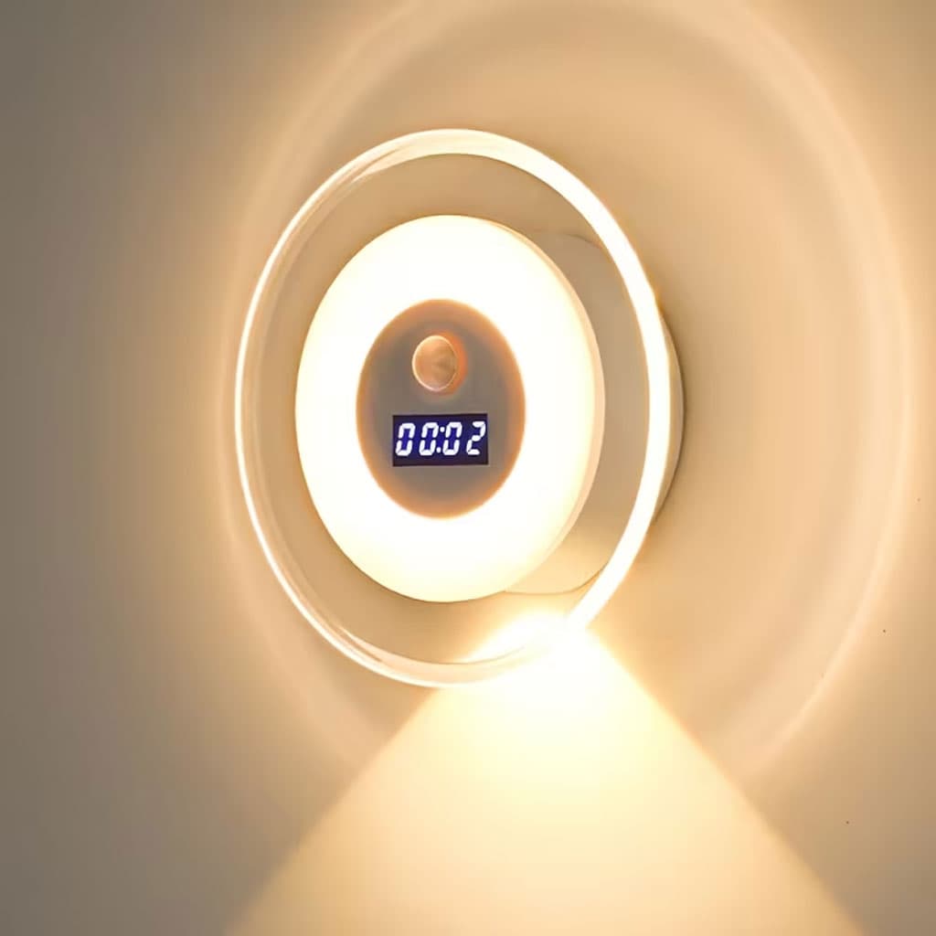 Applique Murale LED Intelligente Avec Capteur de Mouvement Écran Horloge Numérique - مصباح الحائط الذكي بمستشعر حركة وشاشة رقمية لعرض الوقت - Décoration - صورة 3