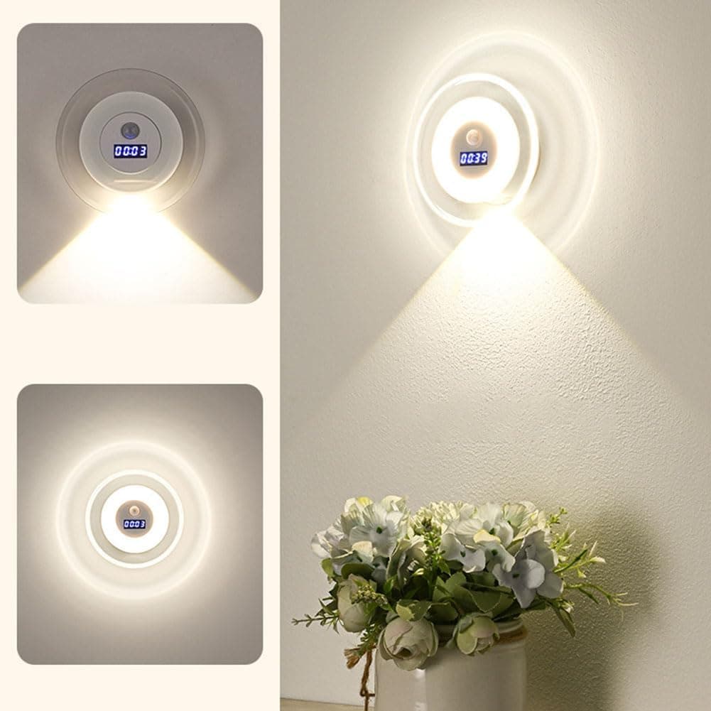 Applique Murale LED Intelligente Avec Capteur de Mouvement Écran Horloge Numérique - مصباح الحائط الذكي بمستشعر حركة وشاشة رقمية لعرض الوقت - Décoration - صورة 4