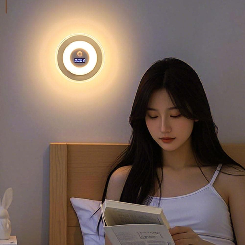 Applique Murale LED Intelligente Avec Capteur de Mouvement Écran Horloge Numérique - مصباح الحائط الذكي بمستشعر حركة وشاشة رقمية لعرض الوقت - Décoration - صورة 5
