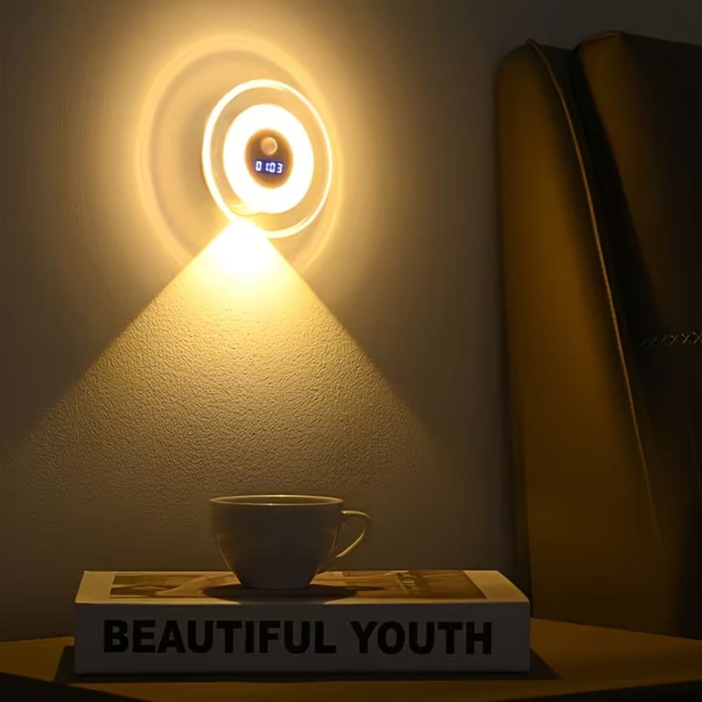 Applique Murale LED Intelligente Avec Capteur de Mouvement Écran Horloge Numérique - مصباح الحائط الذكي بمستشعر حركة وشاشة رقمية لعرض الوقت - Décoration - صورة 10
