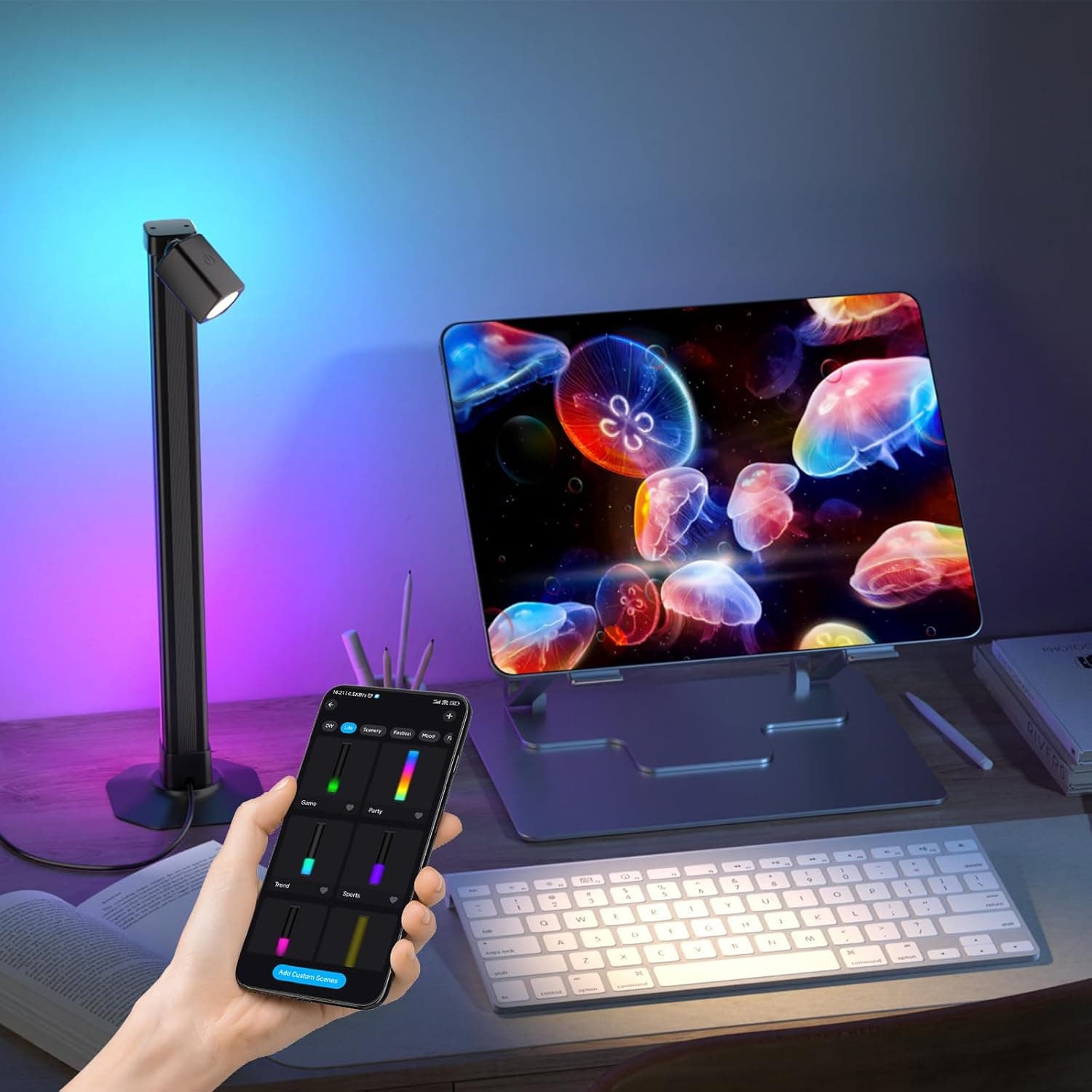 Lampadaire LED Angle RVB Intelligent Éclairage d'Ambiance Multicolore avec Télécommande 1Pcs - مصباح الأرضية الليد الذكي متعدد الألوان مع جهاز تحكم عن بعد - Électronique - صورة 8