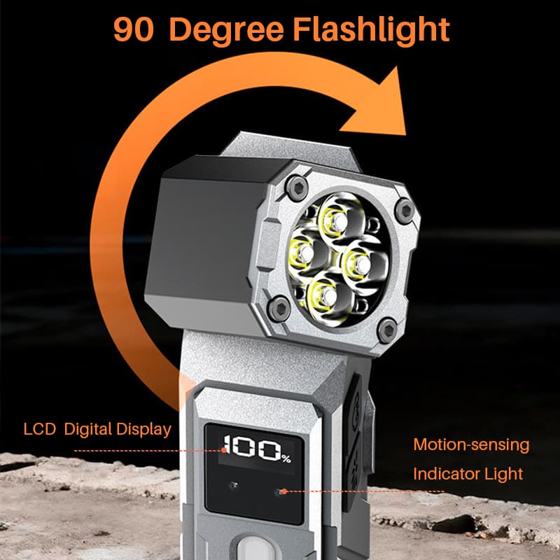 Lampe de Travail LED Multifonction T130 Éclairage Latéral RGB et Écran LCD - مصباح العمل الذكي متعدد الوظائف بمغناطيس - Camping et Randonnée - صورة 2