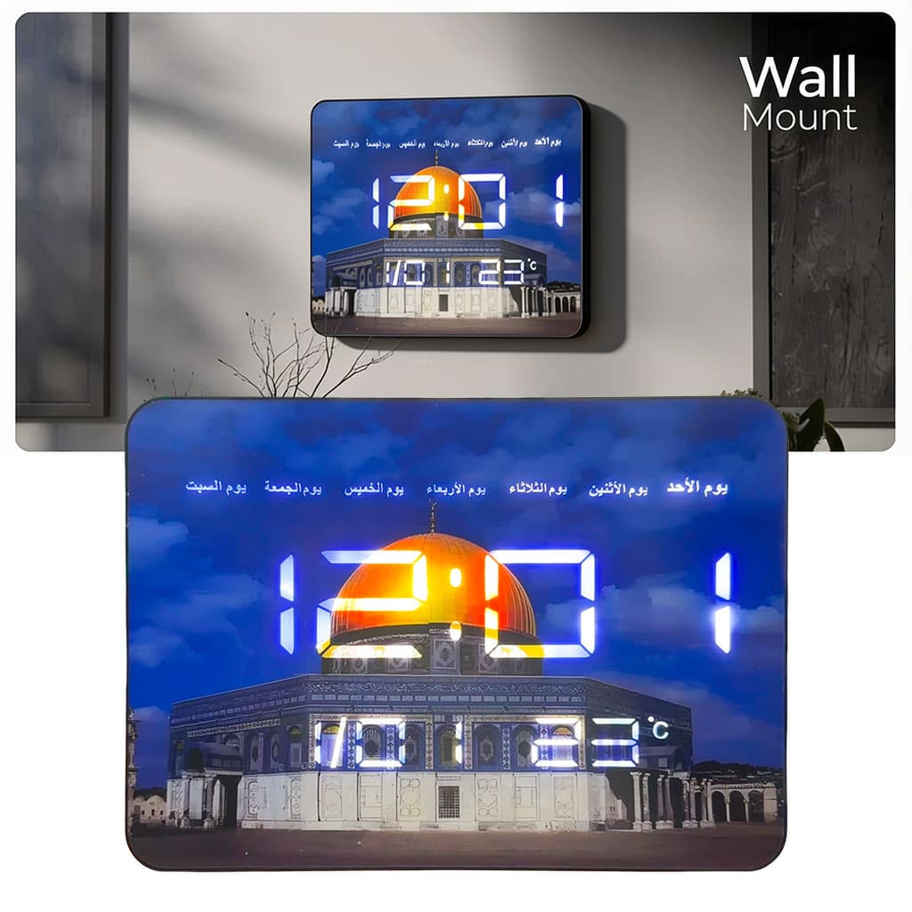 Horloge Murale LED Numérique Grand Format Affichage Multifonction Calendrier et Température - ساعة الحائط الرقمية مع مستشعر تعتيم تلقائي - Électronique - صورة 1