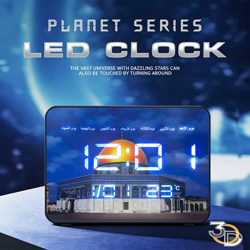 Horloge Murale LED Numérique Grand Format Affichage Multifonction Calendrier et Température - ساعة الحائط الرقمية مع مستشعر تعتيم تلقائي - Électronique - صورة 3