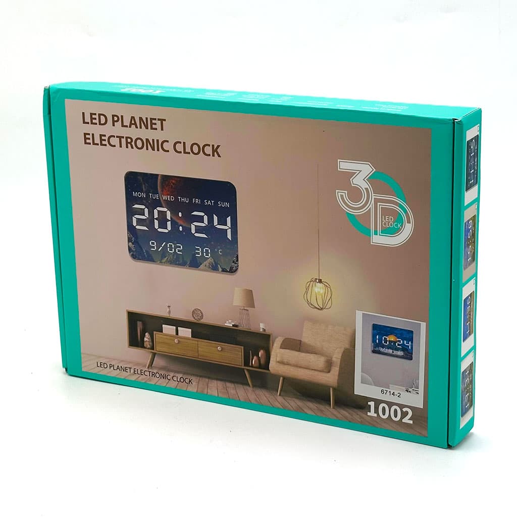 Horloge Murale LED Numérique Grand Format Affichage Multifonction Calendrier et Température - ساعة الحائط الرقمية مع مستشعر تعتيم تلقائي - Électronique - صورة 4