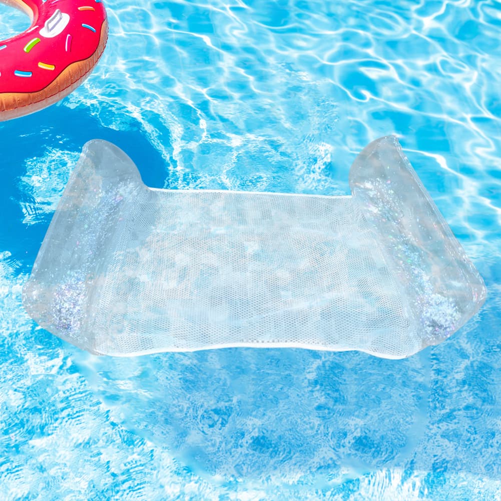 Hamac de Piscine Flottant Multifonction 4en1 Design Glitter, Confort Aquatique - أرجوحة المسبح العائمة والمريحة 4 في 1 بنسيج شبكي متين - Vacance & Loisir - صورة 3