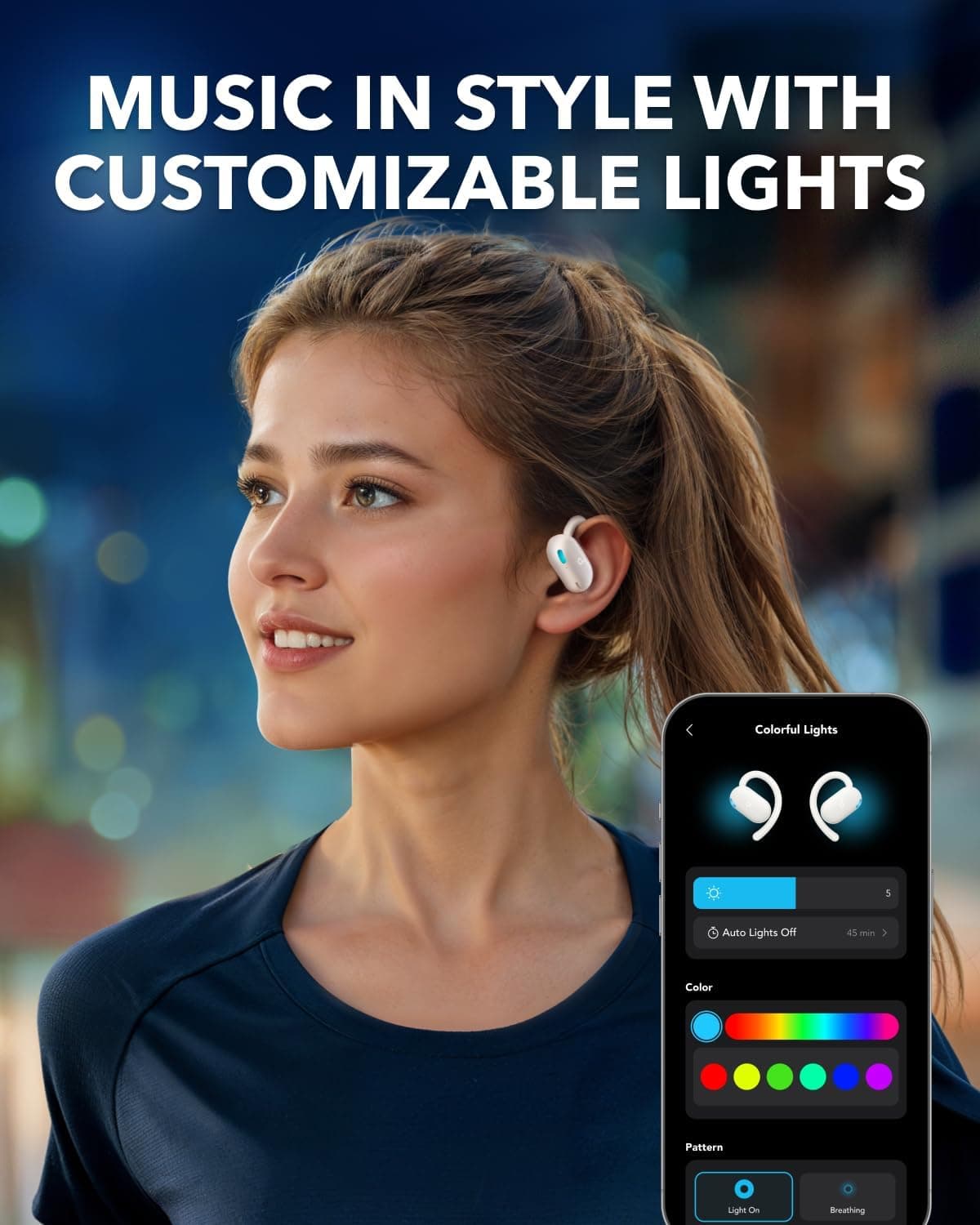 Écouteurs Open-Ear soundcore by Anker V20i Crochets Ajustables Autonomie 36H et Lumières LED - سماعات أنكر اللاسلكية ذات التصميم المفتوح والخطاف القابل للتعديل - Électronique - صورة 6