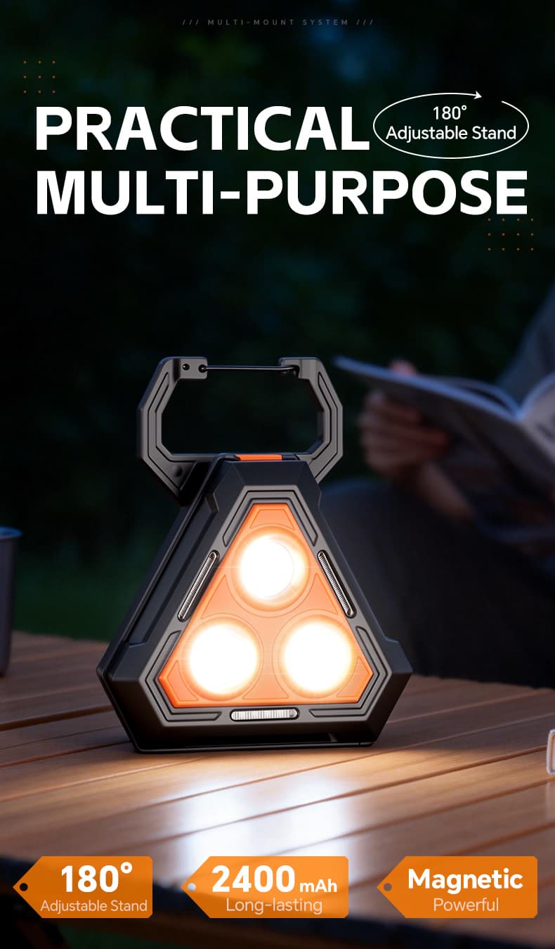Lampe de Travail Portable pour Multi-usages Base Magnétique Rechargeable USB - مصباح محمول متعدد الوظائف بقاعدة مغناطيسية - Accessoires Auto/Moto - صورة 4