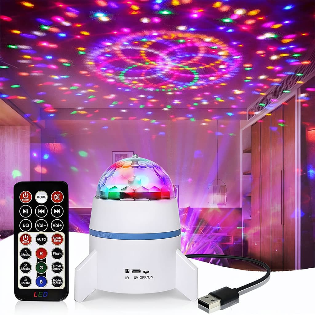 Projecteur Étoile et Vagues LED 2en1 avec Haut-Parleur Intégré et Télécommande - جهاز العرض الضوئي ليد ليزر ذكي ومكبر الصوتي - Électronique - صورة 1