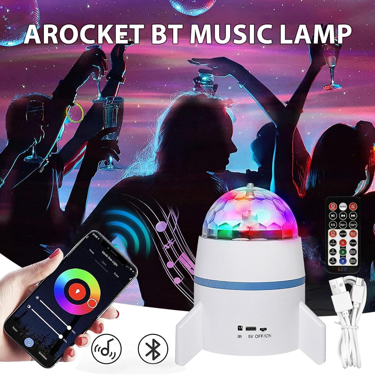 Projecteur Étoile et Vagues LED 2en1 avec Haut-Parleur Intégré et Télécommande - جهاز العرض الضوئي ليد ليزر ذكي ومكبر الصوتي - Électronique - صورة 6