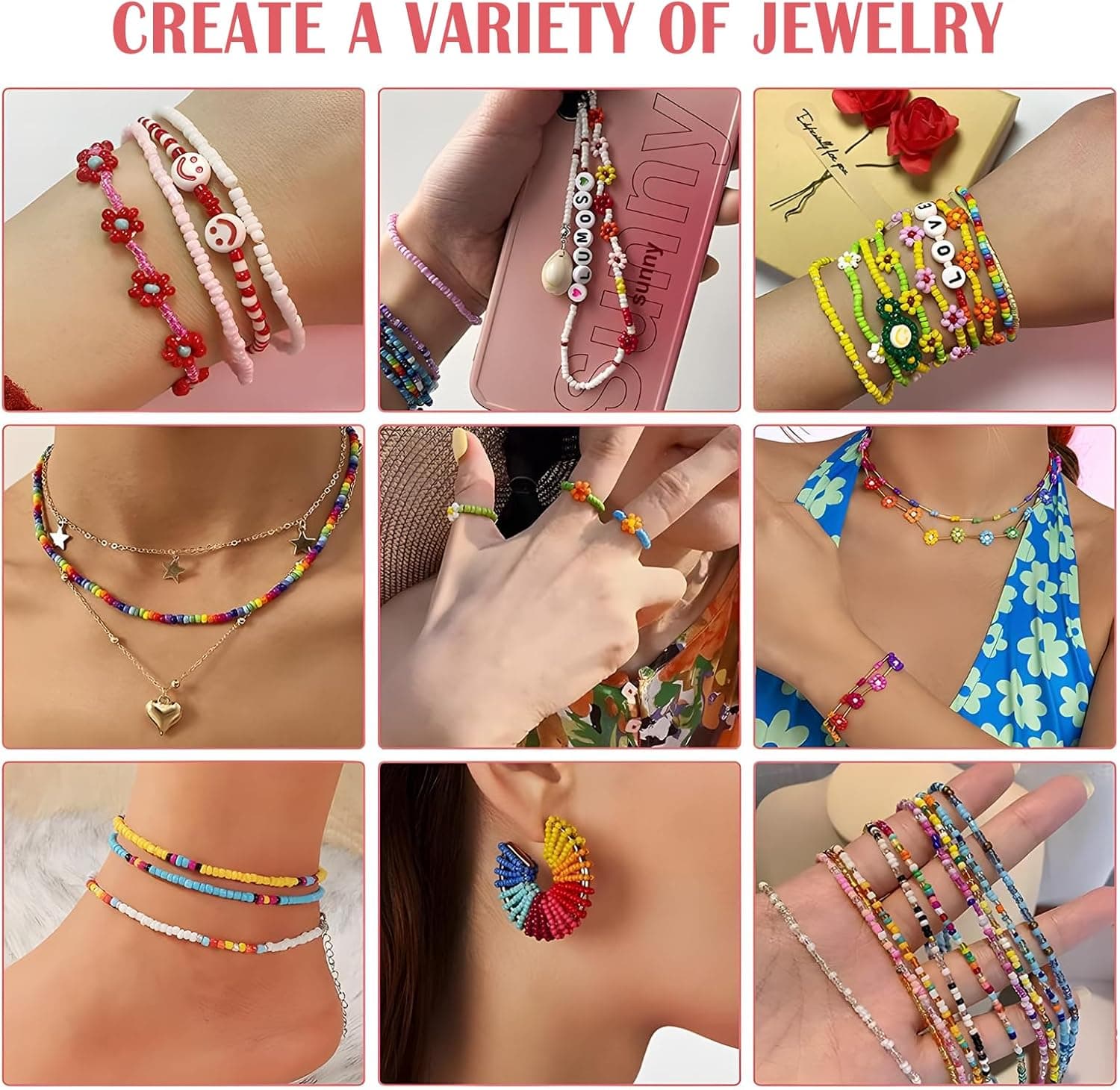 Ensemble de Pendentifs Assorties pour Création de Bijoux DIY - علبة الخرز المتنوعة والشاملة لصناعة الإكسسوارات والأساور يدويًا - Jouet & Gaming - صورة 5