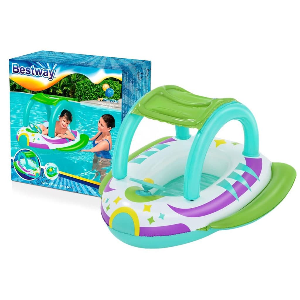 Bateau Gonflable pour Enfants Bestway Space Splash avec Pare-Soleil UV Amovible - قارب أطفال منفوخ بتصميم مركبة فضائية ومقود تفاعلي - Vacance & Loisir - صورة 1