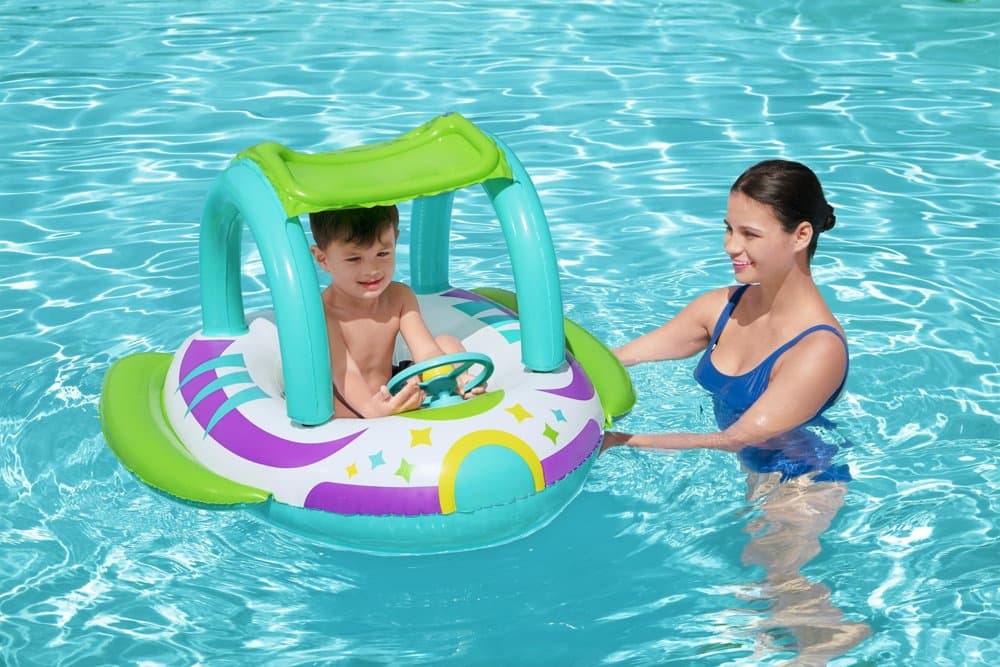 Bateau Gonflable pour Enfants Bestway Space Splash avec Pare-Soleil UV Amovible - قارب أطفال منفوخ بتصميم مركبة فضائية ومقود تفاعلي - Vacance & Loisir - صورة 2