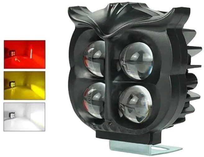Projecteur Antibrouillard LED Forme Chouette 40W - Éclairage Jaune/Blanc ET Devil Eye Rouge - مصابيح ضباب ليد بتصميم عين البومة - Accessoires Auto/Moto - صورة 3