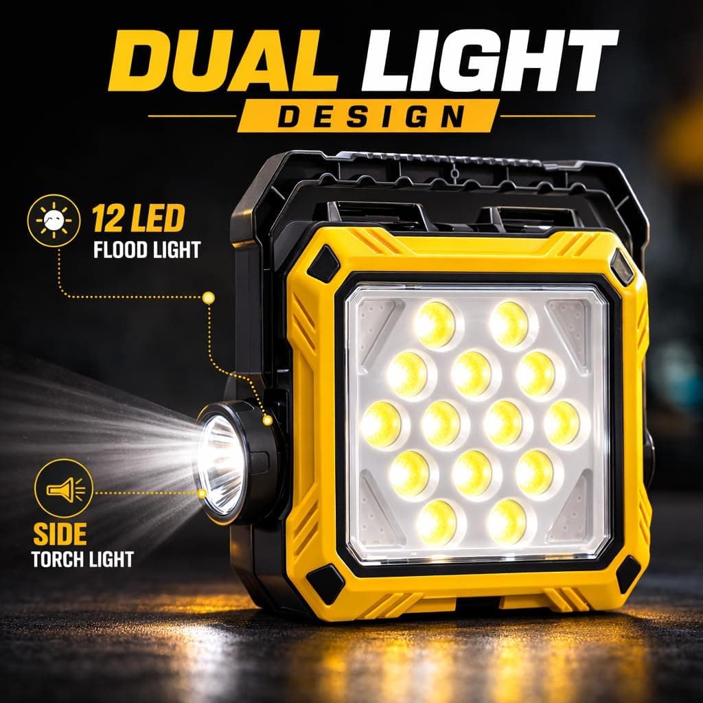 Lanterne de Camping LED Solaire et Rechargeable USB 40 LED + 2 COB - مصباح وكيشاف تخييم يدوي يعمل بالطاقة الشمسية بـ 4 وضعيات إضاءة - Outillage et Bricolage - صورة 2