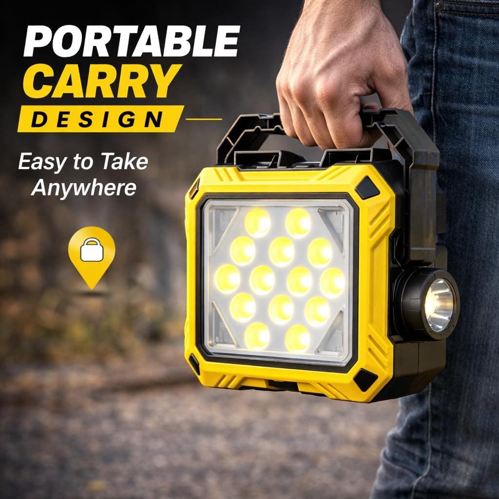 Lanterne de Camping LED Solaire et Rechargeable USB 40 LED + 2 COB - مصباح وكيشاف تخييم يدوي يعمل بالطاقة الشمسية بـ 4 وضعيات إضاءة - Outillage et Bricolage - صورة 5