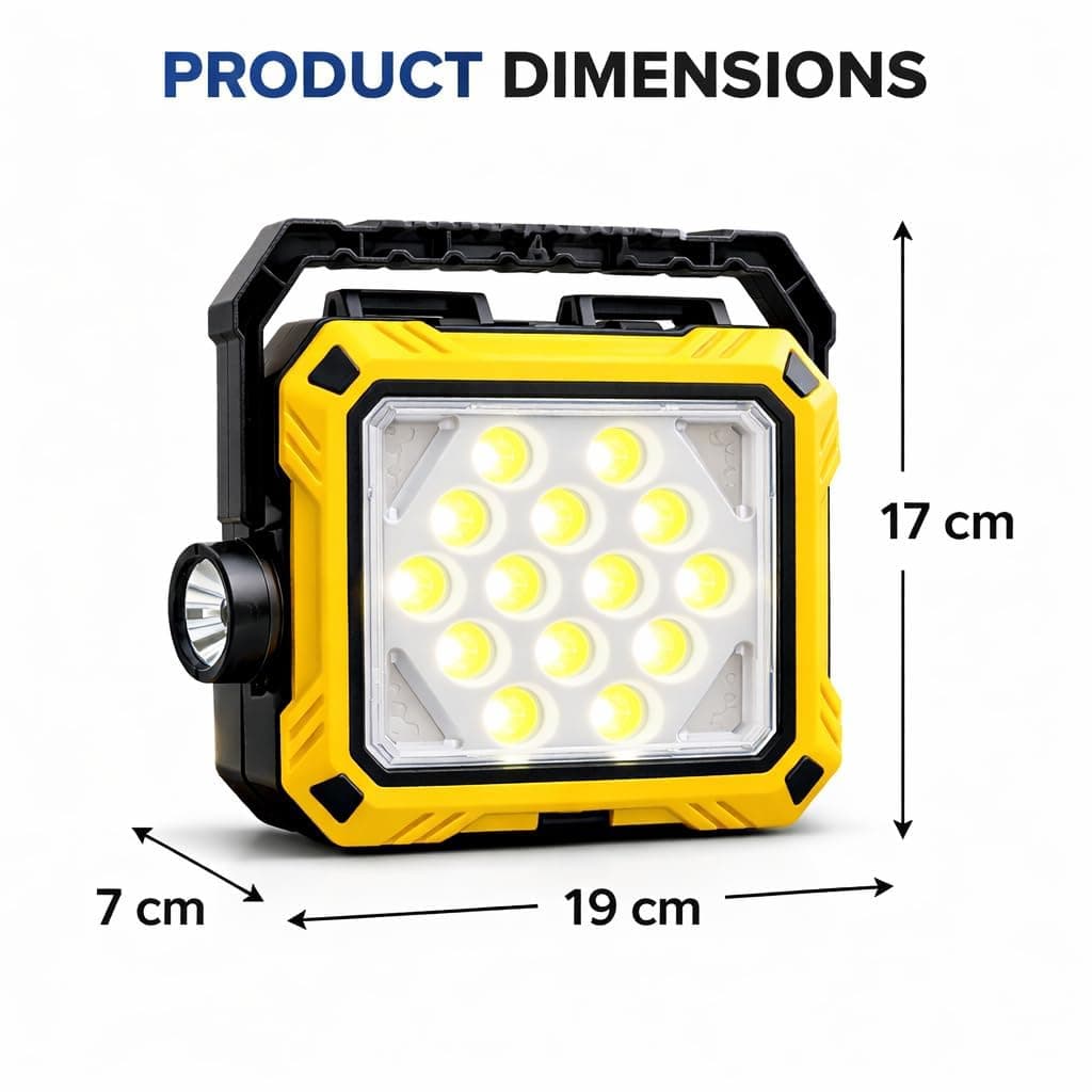 Lanterne de Camping LED Solaire et Rechargeable USB 40 LED + 2 COB - مصباح وكيشاف تخييم يدوي يعمل بالطاقة الشمسية بـ 4 وضعيات إضاءة - Outillage et Bricolage - صورة 6