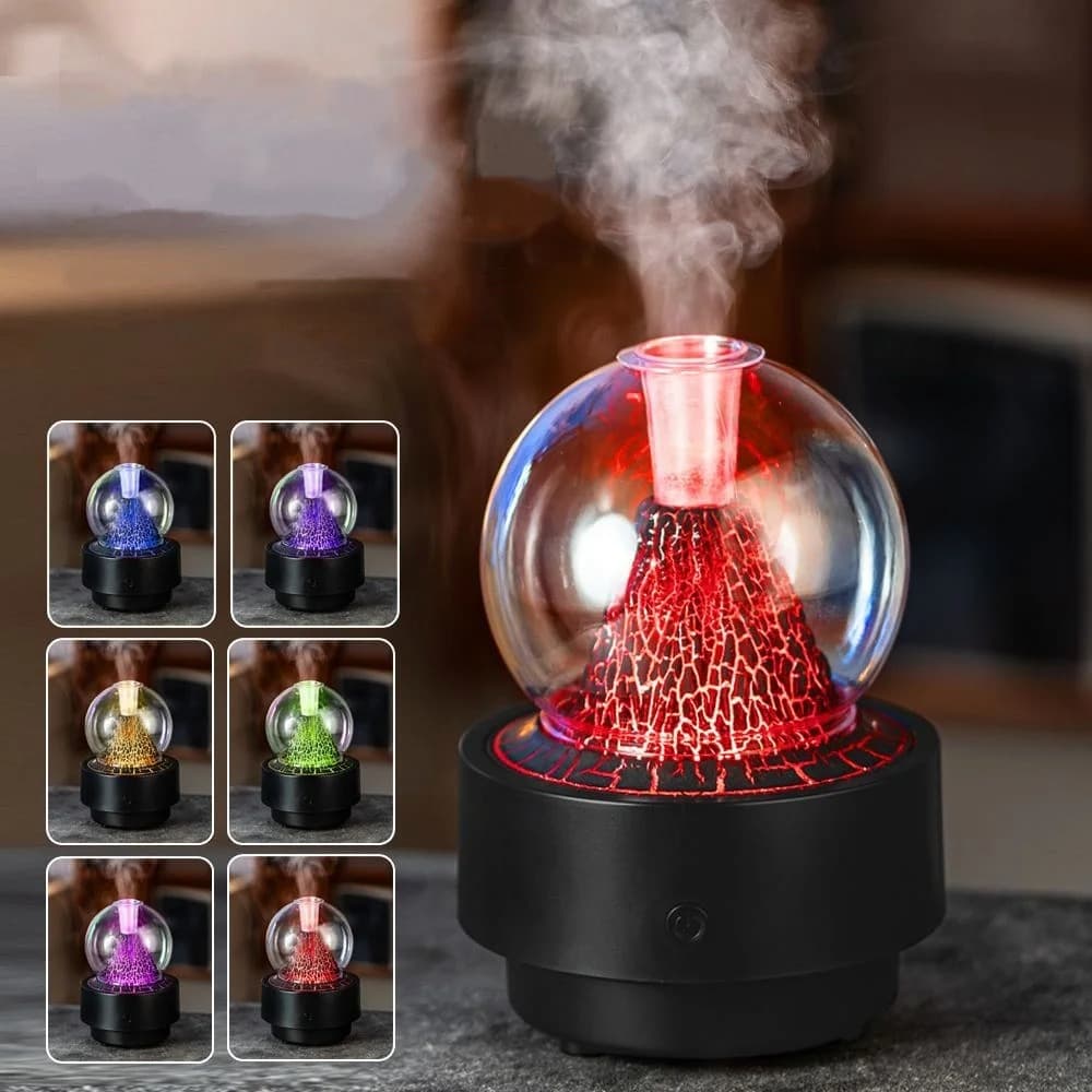 Diffuseur d'Arôme et Humidificateur Effet Volcan Capacité 300ml - موزع العطور والزيوت الذكي بتأثير البركان المضيء - Décoration - صورة 4
