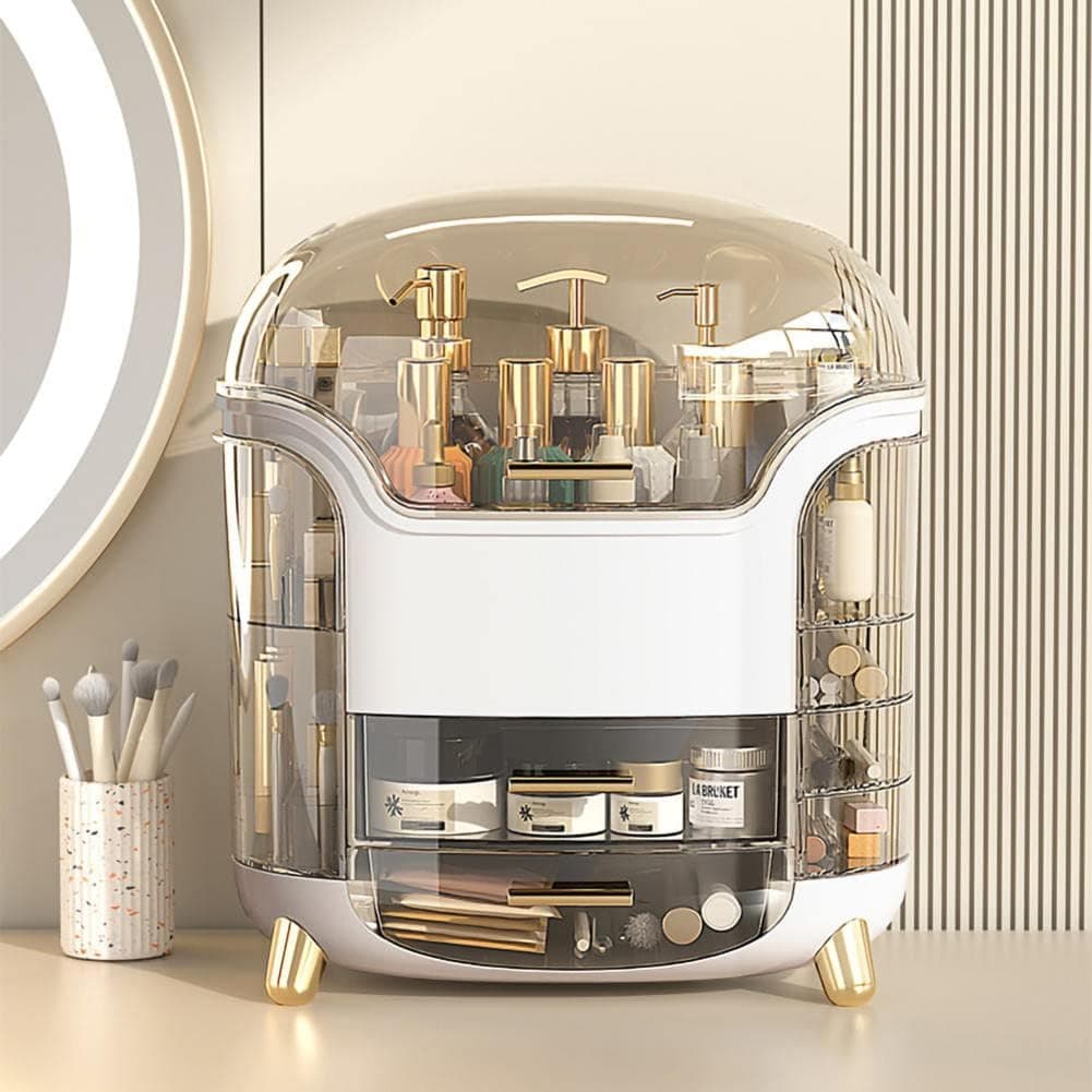 Boîte d'Organisation et Rangement de Maquillage Grande Capacité - منظم وصندوق أدراج للمكياج والمستحضرات بتصميم شفاف وعصري - Soins et Beauté - صورة 1