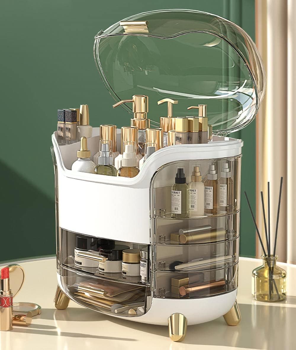 Boîte d'Organisation et Rangement de Maquillage Grande Capacité - منظم وصندوق أدراج للمكياج والمستحضرات بتصميم شفاف وعصري - Soins et Beauté - صورة 12