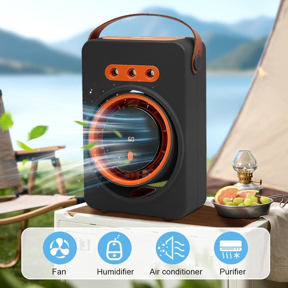 Mini Purificateur et Refroidisseur d'Air Portable 4en1 5 Vitesses - مبرد ومكيف هواء محمول 4 في 1 برذاذ الماء وبطارية قابلة للشحن - Vacance & Loisir - صورة 11