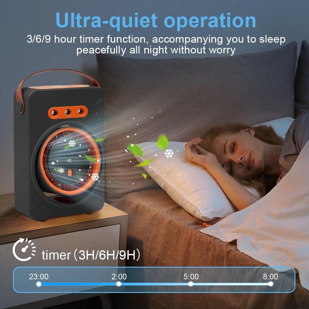 Mini Purificateur et Refroidisseur d'Air Portable 4en1 5 Vitesses - مبرد ومكيف هواء محمول 4 في 1 برذاذ الماء وبطارية قابلة للشحن - Vacance & Loisir - صورة 14
