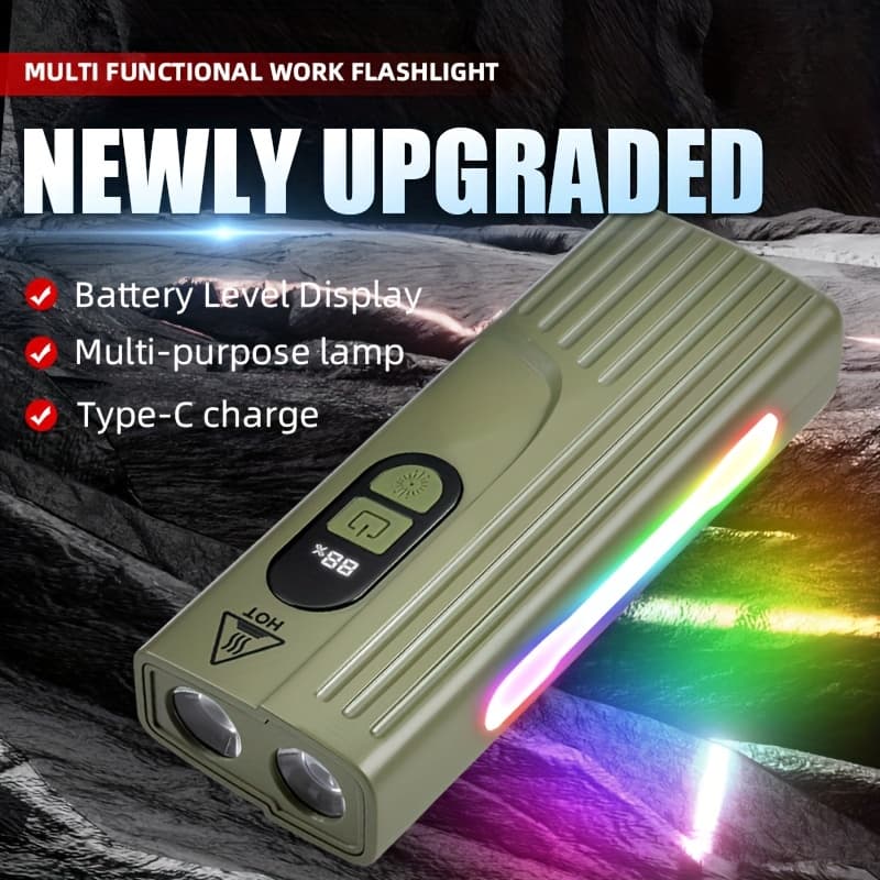 Lampe de Vélo Rechargeable Z-838 Multi-Fonction - Éclairage LED Puissant Lumière Latérale RGB - مصباح دراجة متعدد الوظائف مع إضاءة جانبية ملونة ومغناطيس قوي - Accessoires Auto/Moto - صورة 3