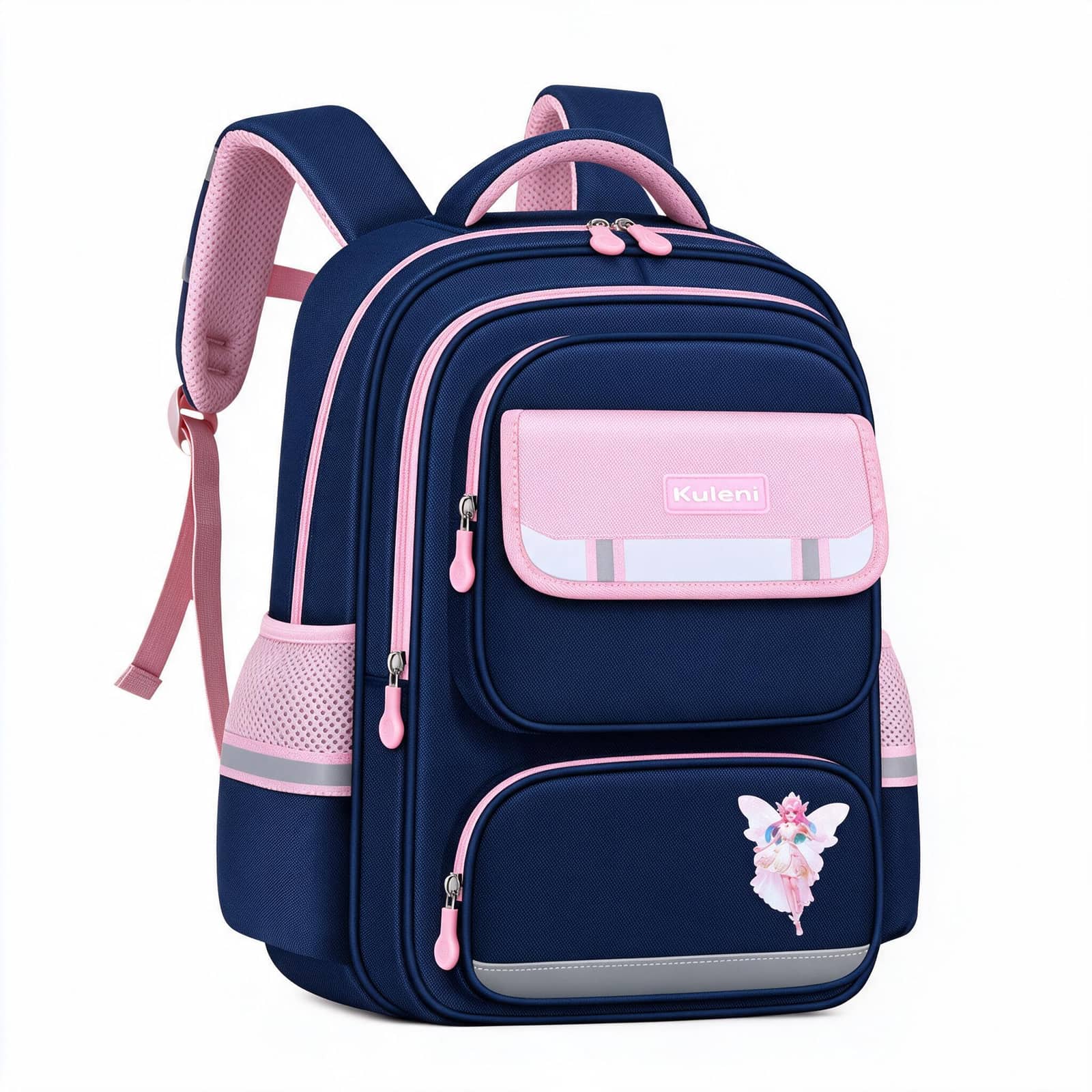 Sac à Dos Scolaire Style Kawaii Grand Volume Tissu Imperméable Rose et Bleu SACKDS07RSB - حقيبة مدرسية بتصميم كاوايي