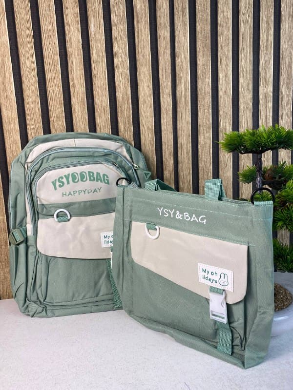 Sac à Dos Multifonctionnel Kawaii Grand Volume Imperméable et Résistant 5Pcs Vert SACKDS10VR - حقيبة ظهر بعدة قطع بتصميم كاوايي - Sac à dos et Mode - صورة حقيقية 9