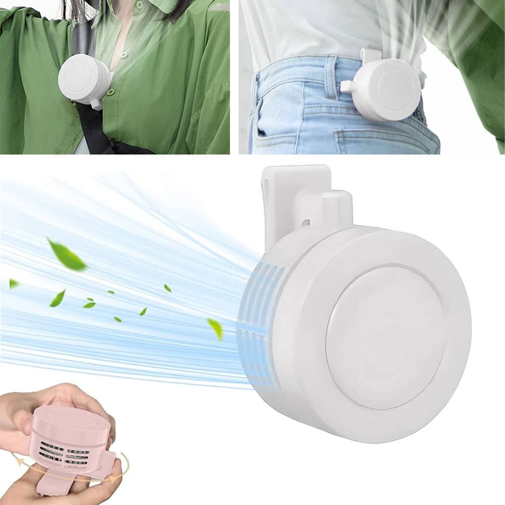Mini Ventilateur Rechargeable USB-C Clip Orientable 360° avec 3 Vitesses - مروحة حزام صغيرة محمولة وبدون شفرات مع مشبك دوار