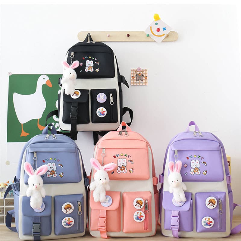Sac à Dos Multifonctionnel Kawaii Grand Volume Imperméable et Résistant 5Pcs Bleu SACKDS15BL - حقيبة ظهر بعدة قطع بتصميم كاوايي - Sac à dos et Mode - صورة 3