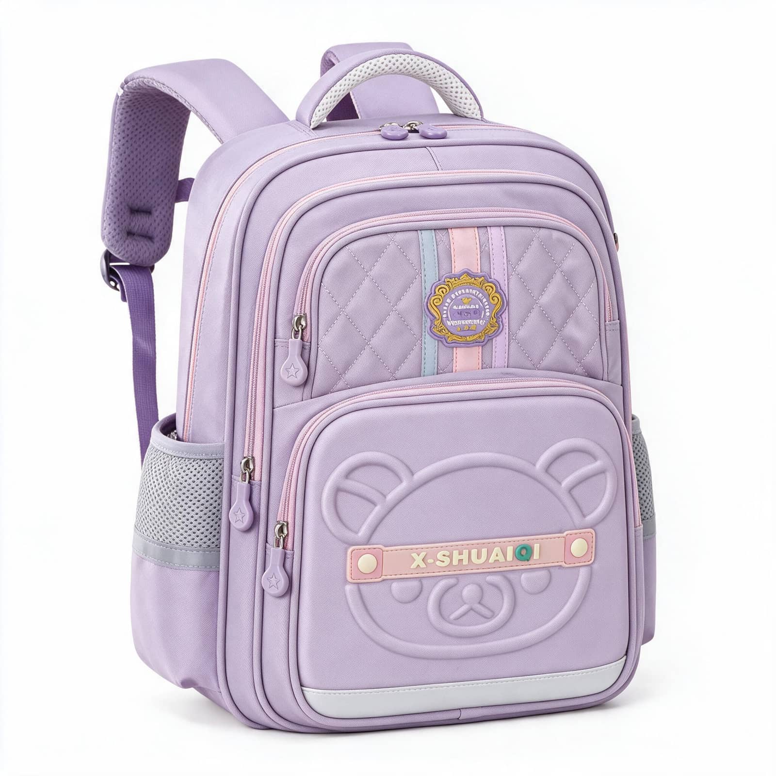 Sac à Dos Scolaire Style Kawaii Grand Volume Tissu Imperméable Mauve SACKDS18MV - حقيبة مدرسية بتصميم كاوايي
