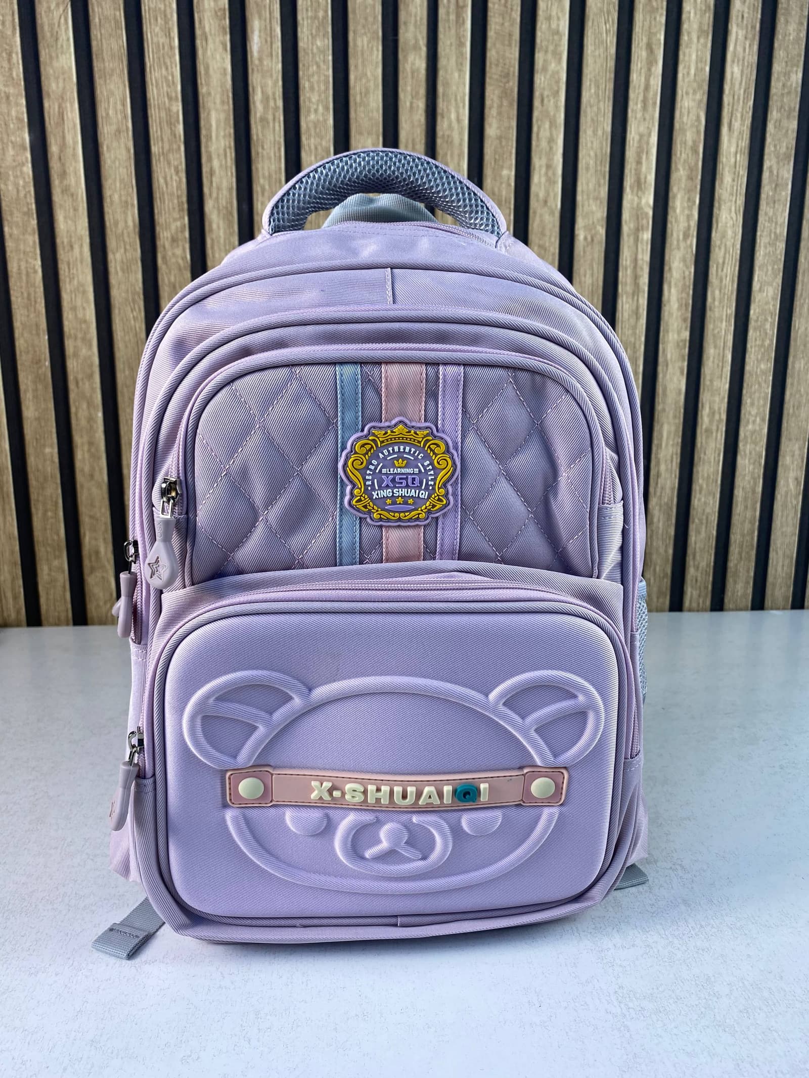 Sac à Dos Scolaire Style Kawaii Grand Volume Tissu Imperméable Mauve SACKDS18MV - حقيبة مدرسية بتصميم كاوايي - Sac à dos et Mode - صورة حقيقية 3