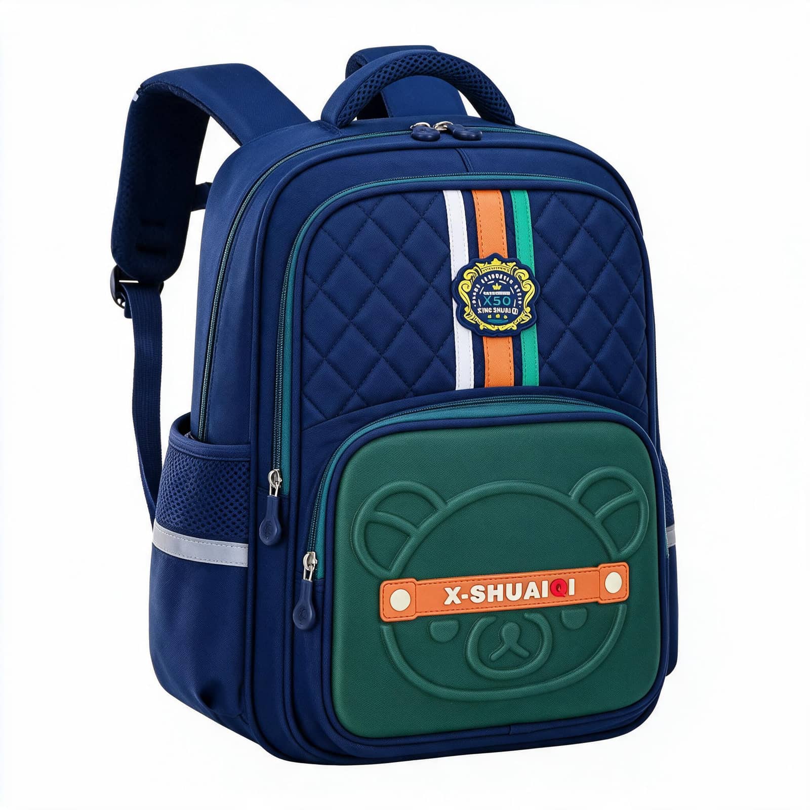 Sac à Dos Scolaire Style Kawaii Grand Volume Tissu Imperméable Bleu et Vert SACKDS18BV - حقيبة مدرسية بتصميم كاوايي
