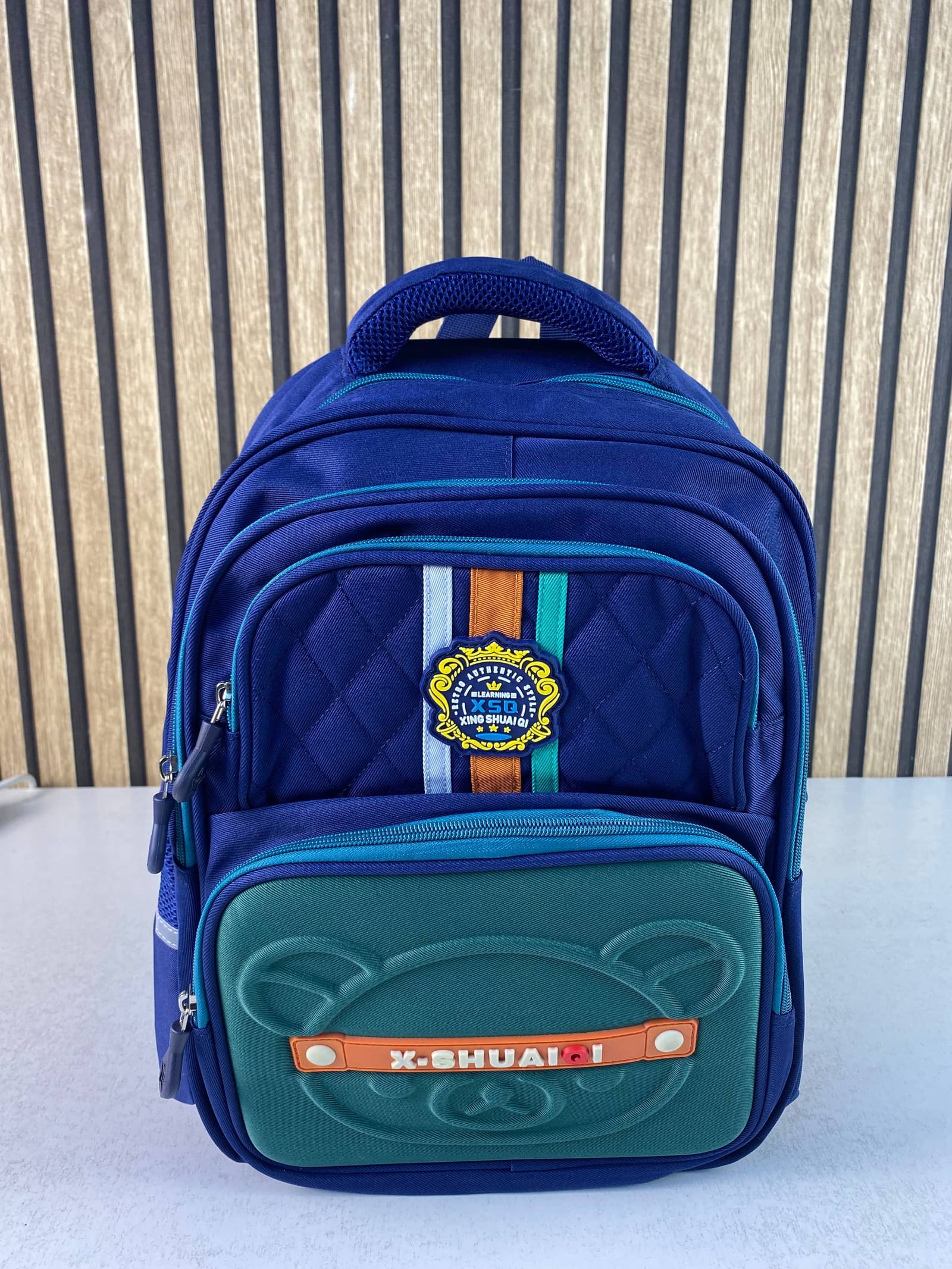 Sac à Dos Scolaire Style Kawaii Grand Volume Tissu Imperméable Bleu et Vert SACKDS18BV - حقيبة مدرسية بتصميم كاوايي - Sac à dos et Mode - صورة حقيقية 3