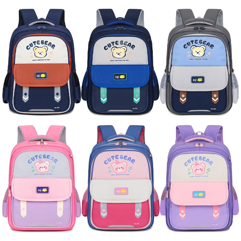 Sac à Dos Scolaire Enfant Motif Ours Cute Bear Design Ergonomique Bleu Ciel SACKDS28BC - حقيبة ظهر مدرسية للأطفال بتصميم الدب اللطيف - Sac à dos et Mode - صورة 2