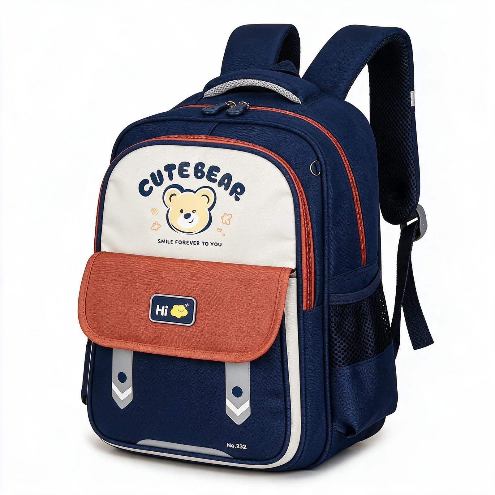 Sac à Dos Scolaire Enfant Motif Ours Cute Bear Design Ergonomique Bleu et Rouge SACKDS28BRG - حقيبة ظهر مدرسية للأطفال بتصميم الدب اللطيف - Sac à dos et Mode - صورة 1