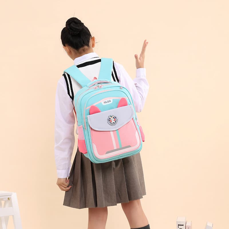 Sac à Dos Scolaire Enfant Design Oreilles Ergonomique Tissu Imperméable pour Primaire Bleu et Rose SACKDS30BRS - حقيبة ظهر مدرسية للأطفال - Sac à dos et Mode - صورة 3